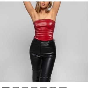 CULTNAKED Red Leather top